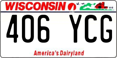 WI license plate 406YCG