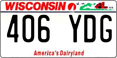 WI license plate 406YDG