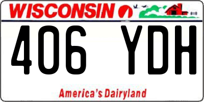WI license plate 406YDH