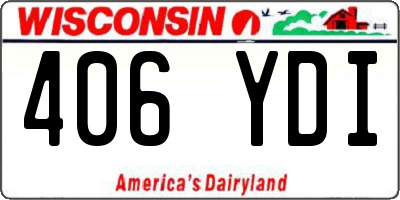WI license plate 406YDI