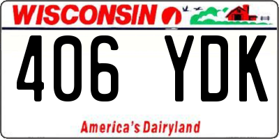 WI license plate 406YDK