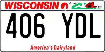 WI license plate 406YDL