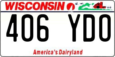 WI license plate 406YDO