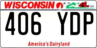 WI license plate 406YDP