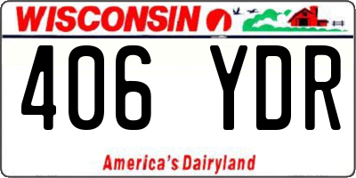 WI license plate 406YDR