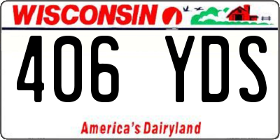 WI license plate 406YDS