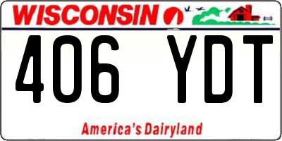 WI license plate 406YDT