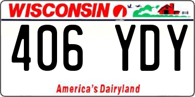 WI license plate 406YDY