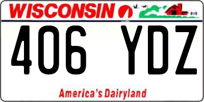 WI license plate 406YDZ