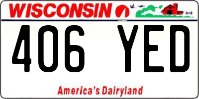 WI license plate 406YED