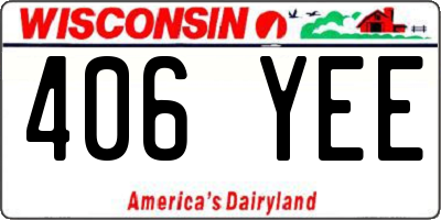 WI license plate 406YEE