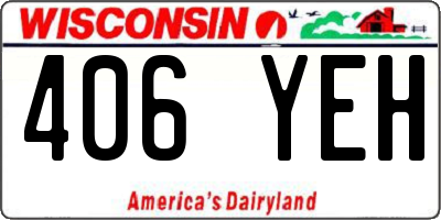 WI license plate 406YEH