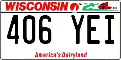 WI license plate 406YEI