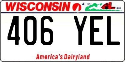 WI license plate 406YEL