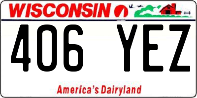 WI license plate 406YEZ