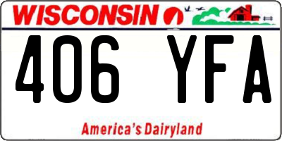 WI license plate 406YFA