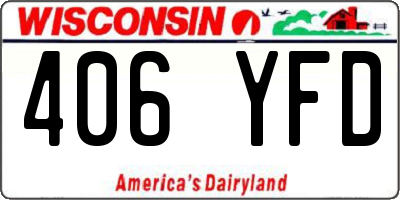 WI license plate 406YFD