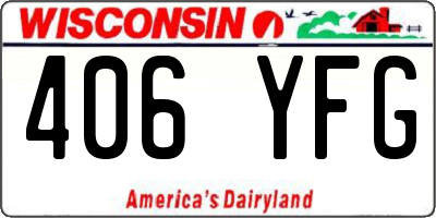 WI license plate 406YFG