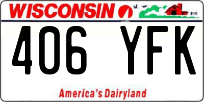 WI license plate 406YFK
