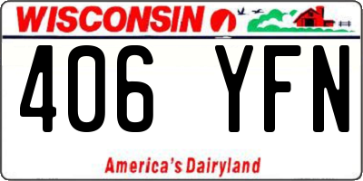 WI license plate 406YFN