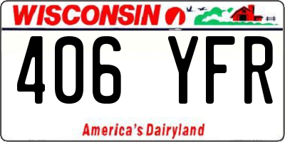 WI license plate 406YFR