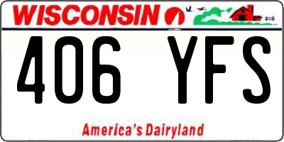 WI license plate 406YFS