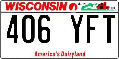WI license plate 406YFT