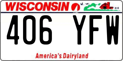 WI license plate 406YFW