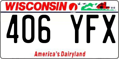 WI license plate 406YFX