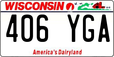 WI license plate 406YGA