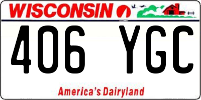 WI license plate 406YGC