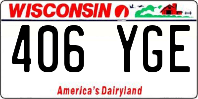 WI license plate 406YGE
