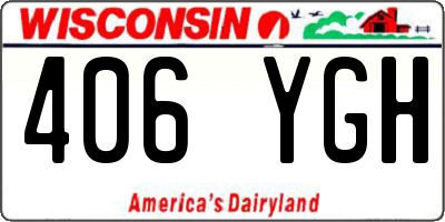 WI license plate 406YGH