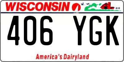 WI license plate 406YGK