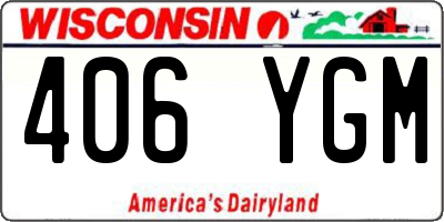 WI license plate 406YGM