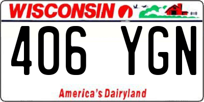 WI license plate 406YGN