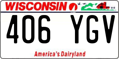 WI license plate 406YGV