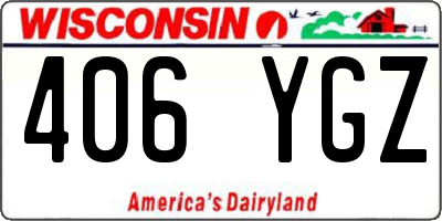 WI license plate 406YGZ