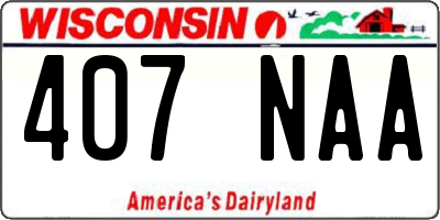 WI license plate 407NAA