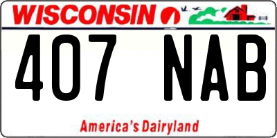 WI license plate 407NAB