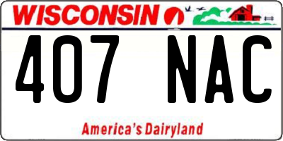 WI license plate 407NAC