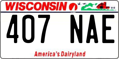 WI license plate 407NAE