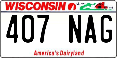 WI license plate 407NAG