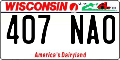 WI license plate 407NAO