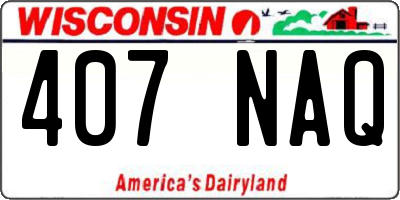 WI license plate 407NAQ