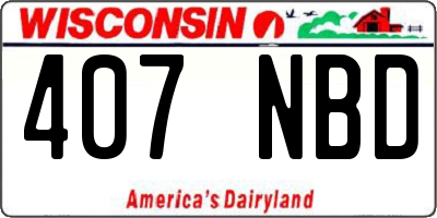 WI license plate 407NBD