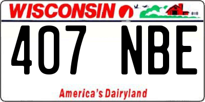 WI license plate 407NBE