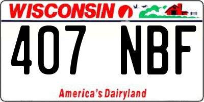 WI license plate 407NBF