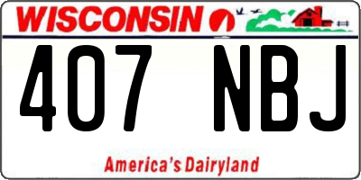WI license plate 407NBJ