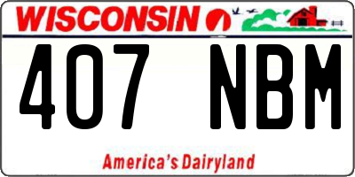 WI license plate 407NBM